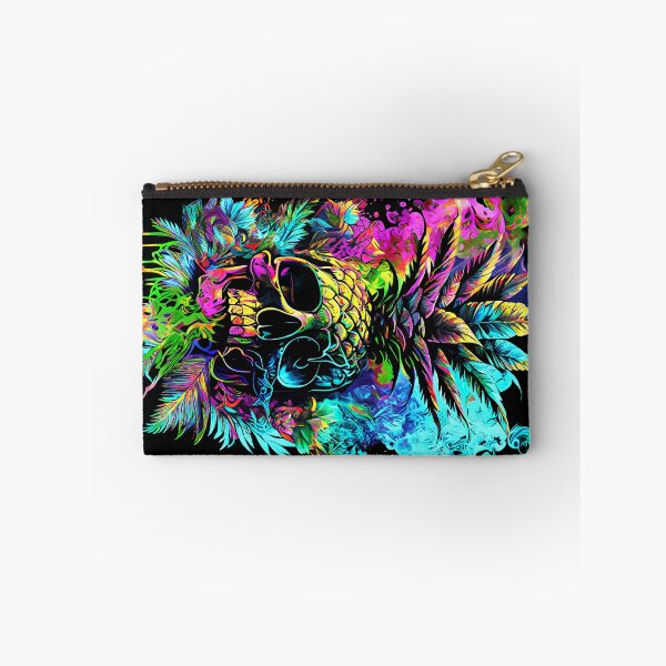 Item preview, Trippy Tropical Pineapple Skull Splashing Abstract Retro Art designed and sold by MindWave THC.