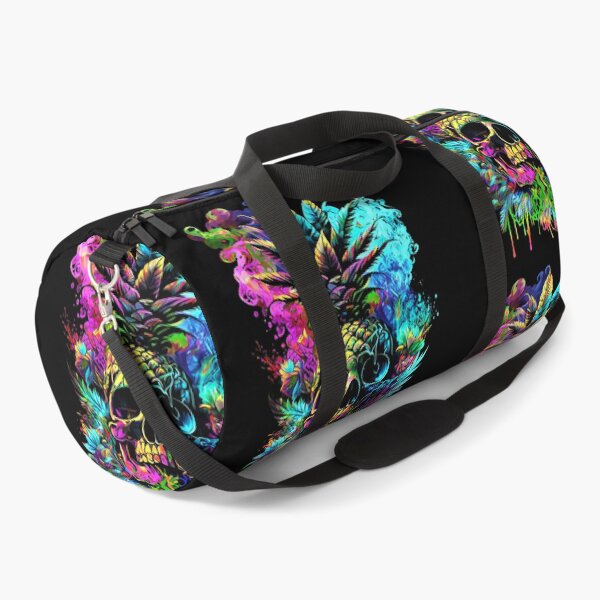 Item preview, Trippy Tropical Pineapple Skull Splashing Abstract Retro Art designed and sold by MindWave THC.