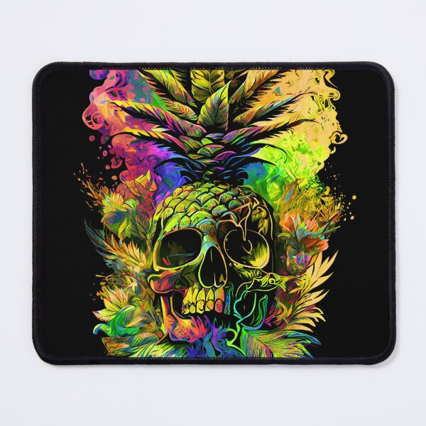 Item preview, Trippy Tropical Pineapple Skull Splashing Abstract Retro Art designed and sold by MindWave THC.