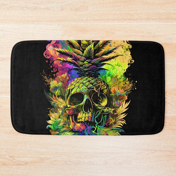 Item preview, Trippy Tropical Pineapple Skull Splashing Abstract Retro Art designed and sold by MindWave THC.