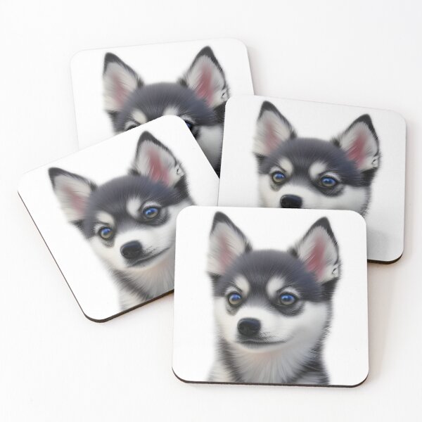Item preview, Cute Alaskan Klee Kai puppy, charcoal drawing, Ai Generated Art  designed and sold by ACC .