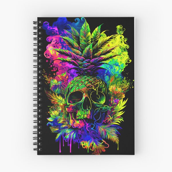 Item preview, Trippy Tropical Pineapple Skull Splashing Abstract Retro Art designed and sold by MindWave THC.