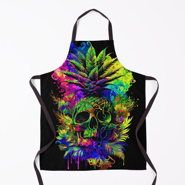 Item preview, Trippy Tropical Pineapple Skull Splashing Abstract Retro Art designed and sold by MindWave THC.