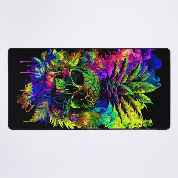 Item preview, Trippy Tropical Pineapple Skull Splashing Abstract Retro Art designed and sold by MindWave THC.