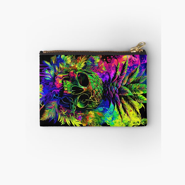 Item preview, Trippy Tropical Pineapple Skull Splashing Abstract Retro Art designed and sold by MindWave THC.