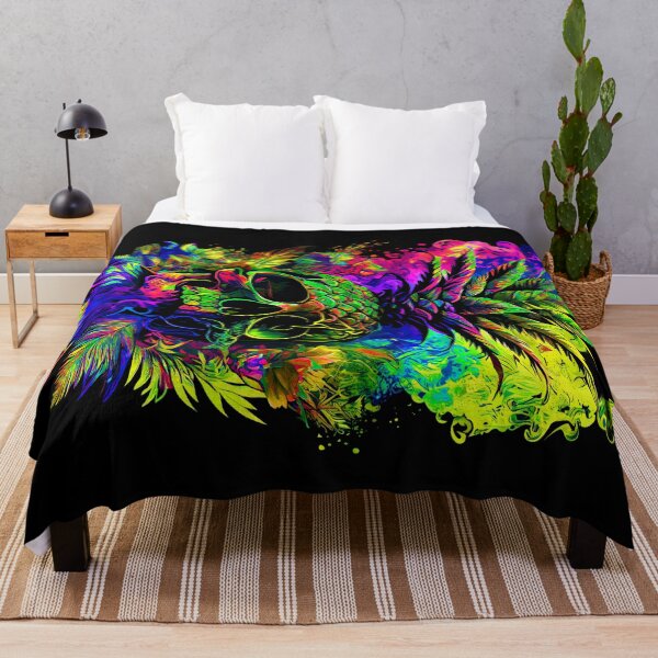 Item preview, Trippy Tropical Pineapple Skull Splashing Abstract Retro Art designed and sold by MindWave THC.