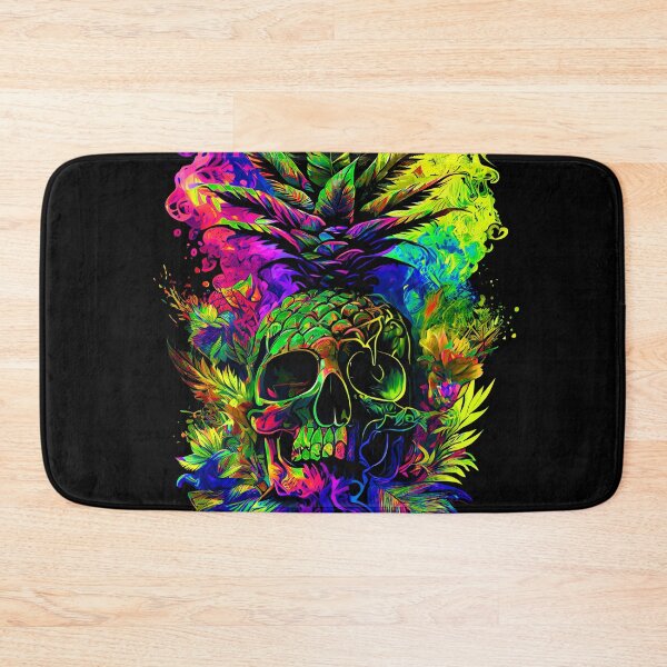 Item preview, Trippy Tropical Pineapple Skull Splashing Abstract Retro Art designed and sold by MindWave THC.