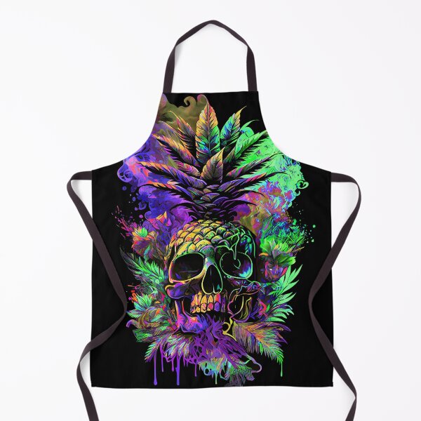 Item preview, Trippy Tropical Pineapple Skull Splashing Abstract Retro Art designed and sold by MindWave THC.