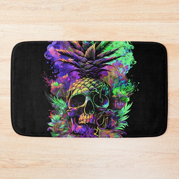 Item preview, Trippy Tropical Pineapple Skull Splashing Abstract Retro Art designed and sold by MindWave THC.