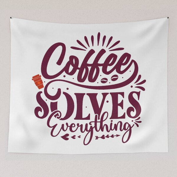 Item preview, "Cooffee Solves Everything" Calligraphic Design for Coffee Lovers designed and sold by deepakrode7.