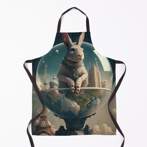 Item preview, Environmentalist Rabbit celebrating Earth Day - surrealist AI Generated Art designed and sold by Flowsaiartshop.