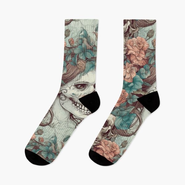 Item preview, Flowers & Bones | Day of the Dead Collection designed and sold by ParkersDigitals.