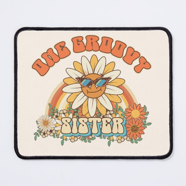 Item preview, One groovy sister Retro gift for sister Vintage floral pattern designed and sold by HomeCoquette.