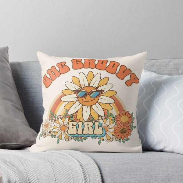 Item preview,  One groovy girl Retro gift for girls  Vintage floral pattern designed and sold by HomeCoquette.