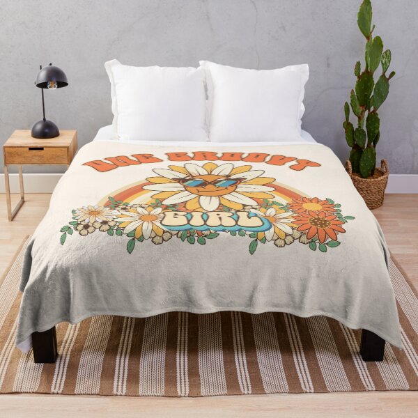 Item preview, One groovy girl Retro gift for girls Vintage floral pattern designed and sold by HomeCoquette.