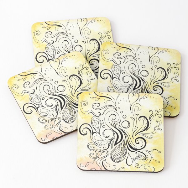 Item preview, Yellow Fire Swirls designed and sold by MarenPaintsJoy.