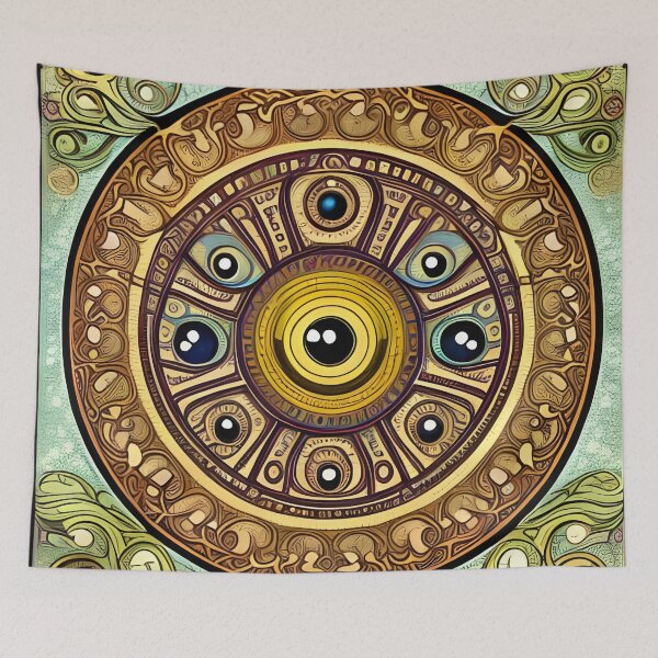 Item preview, Art Nouveau mandala abstract poster designed and sold by REALDesign-Shop.