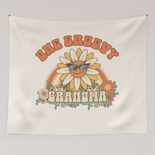 Item preview, One groovy grandma Retro gift for grandma Vintage floral pattern designed and sold by HomeCoquette.