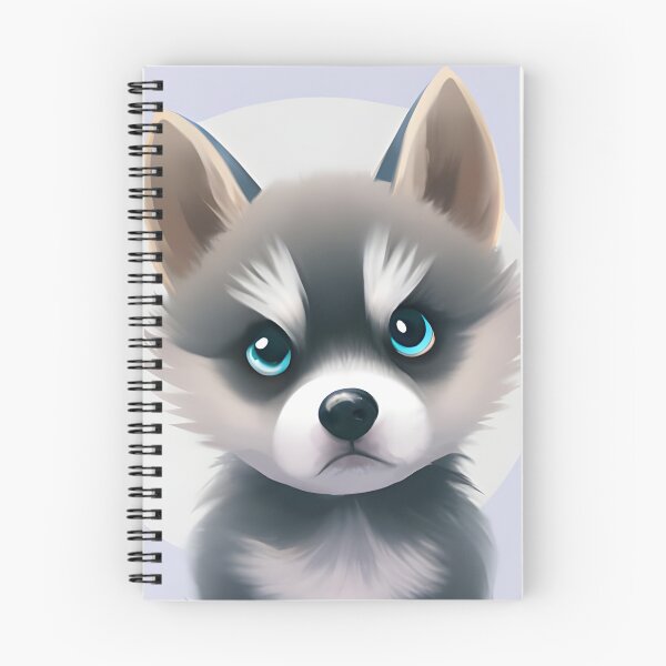 Item preview, Cute Grumpy Alaskan Klee Kai puppy, cartoon drawing, Ai Generated Art  designed and sold by ACC .