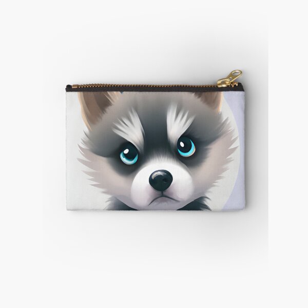 Item preview, Cute Grumpy Alaskan Klee Kai puppy, cartoon drawing, Ai Generated Art  designed and sold by ACC .