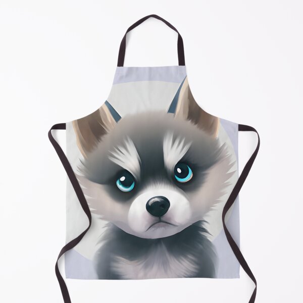 Item preview, Cute Grumpy Alaskan Klee Kai puppy, cartoon drawing, Ai Generated Art designed and sold by ACC .