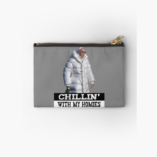 Item preview, Pope Francis Puffer Jacket Funny Sticker designed and sold by Teetans.