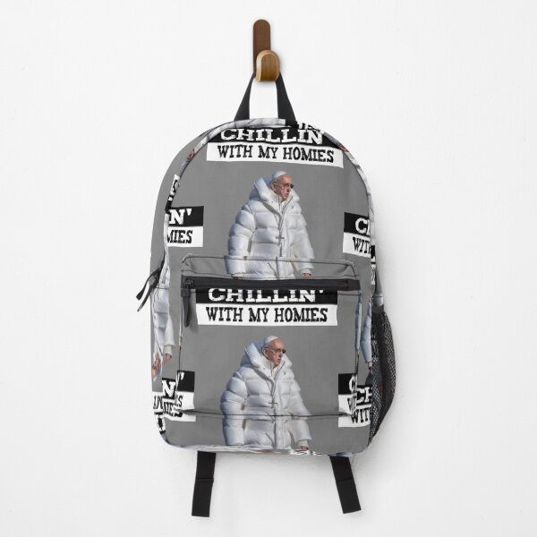 Item preview, Pope Francis Puffer Jacket Funny Sticker designed and sold by Teetans.
