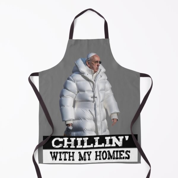 Item preview, Pope Francis Puffer Jacket Funny Sticker designed and sold by Teetans.