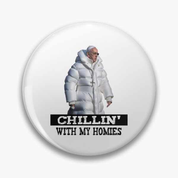Item preview, Pope Francis Puffer Jacket Funny Sticker designed and sold by Teetans.