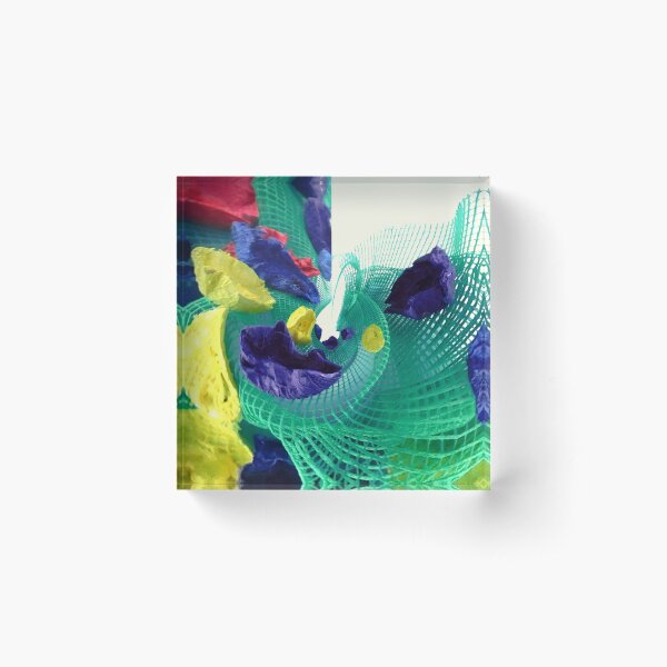 SPRING - a mask like a meadow - Acrylic Block