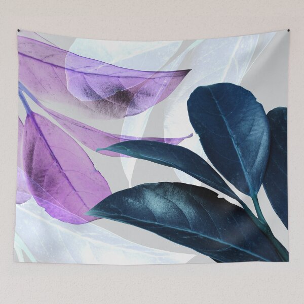 Item preview, Botanical Leaves in Blue and Violet designed and sold by PrintsProject.
