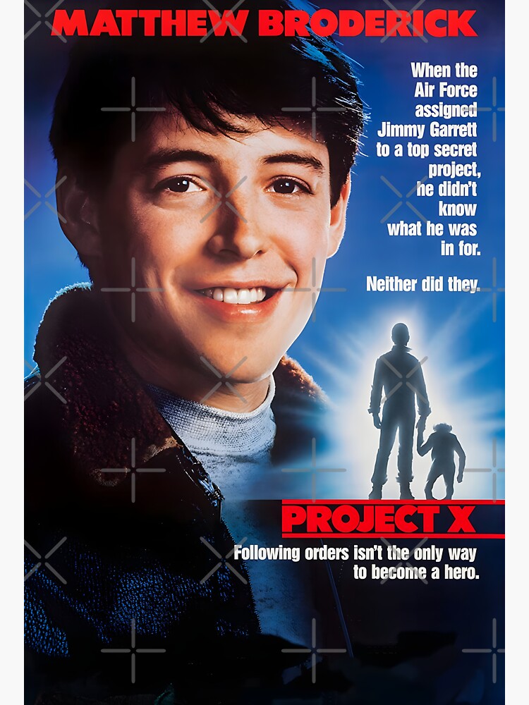 "Project X (1987) 80s adventure film starring Matthew Broderick" Sticker for Sale by