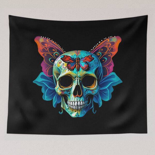 Aperçu de l'œuvre Dark Art Macabre Images Gothic Aesthetic Butterfly Skull créée et vendue par MerchLovers.