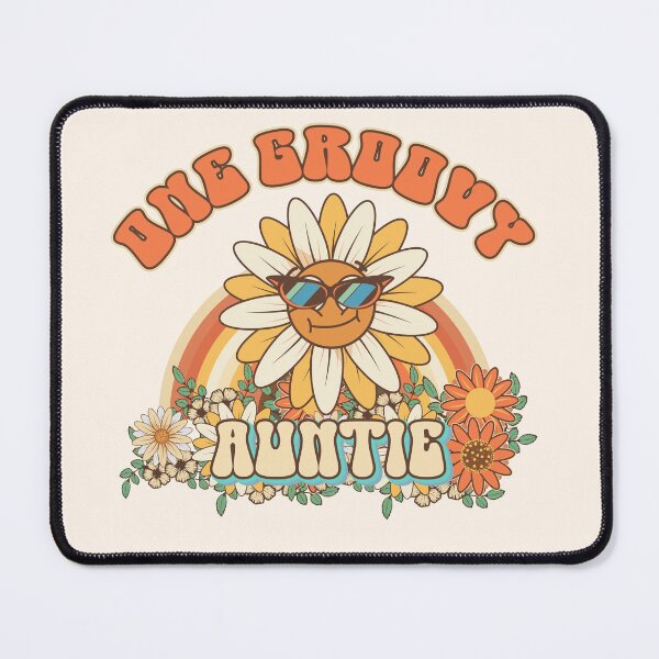Item preview, One groovy auntie Retro gift for aunties Vintage floral pattern designed and sold by HomeCoquette.