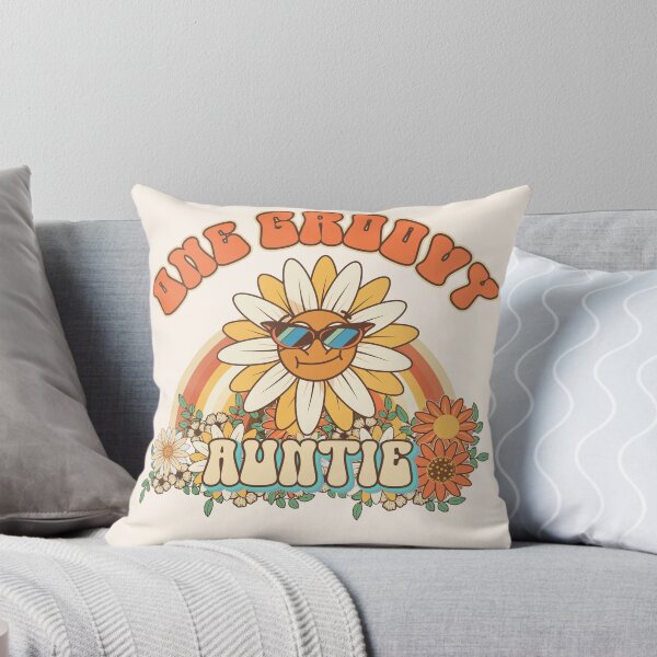 Item preview, One groovy auntie Retro gift for aunties Vintage floral pattern designed and sold by HomeCoquette.