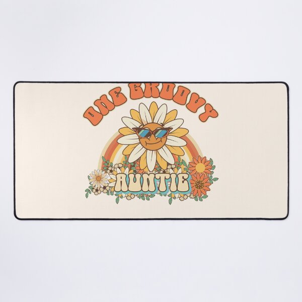 Item preview, One groovy auntie Retro gift for aunties Vintage floral pattern designed and sold by HomeCoquette.