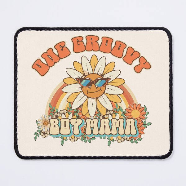 Item preview, One groovy Boy mama Retro gift for mother of boy Vintage floral pattern designed and sold by HomeCoquette.