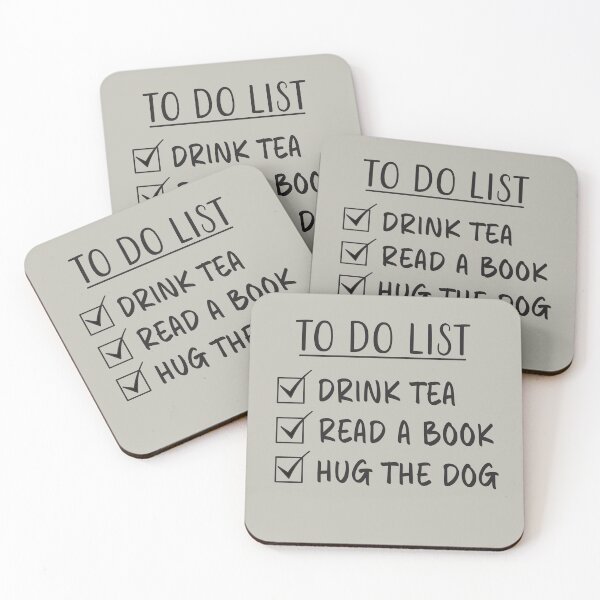 Item preview, Tea, Book & Dog Quote - To Do List designed and sold by Primroaddesigns.