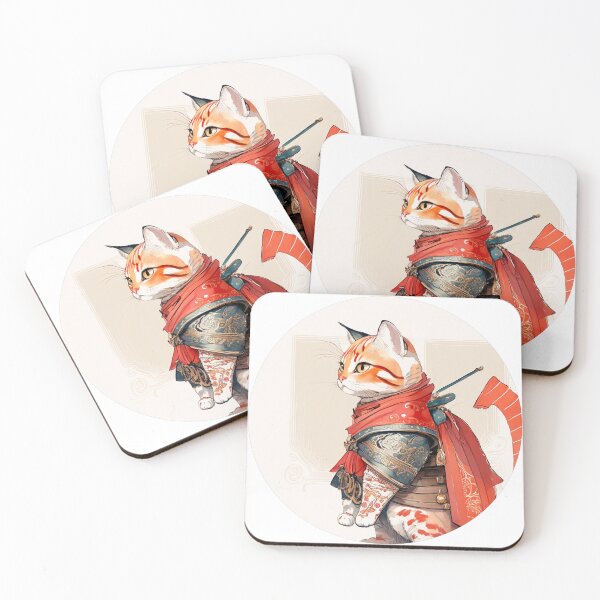 Item preview, Proud cat in samurai armor designed and sold by Oonyme.