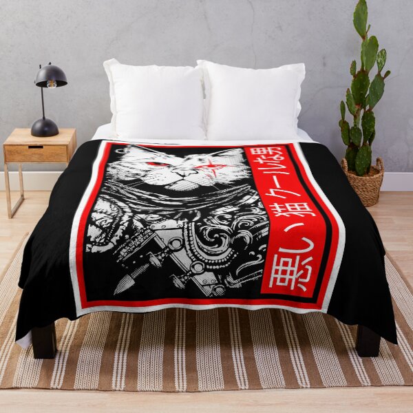 Item preview, Samurai Cat: "Bad Cat, Cool Dude" with Japanese Text designed and sold by Mrspink16.