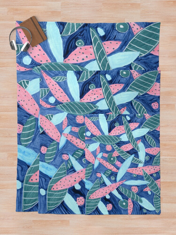 Thumbnail 5 of 6, Throw Blanket, Springtime Botanical designed and sold by JudyHuck.