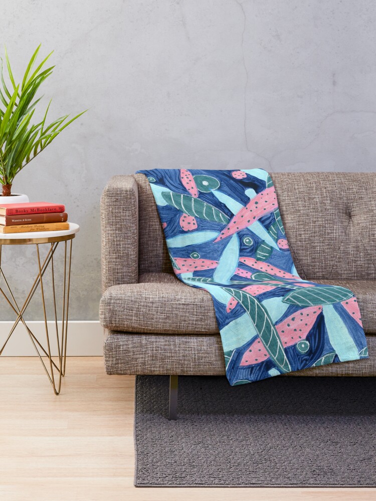 Thumbnail 2 of 6, Throw Blanket, Springtime Botanical designed and sold by JudyHuck.