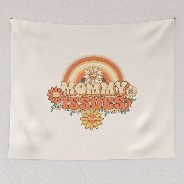 Item preview, Mommy issues Retro quote gift for funny mother Vintage floral pattern designed and sold by HomeCoquette.