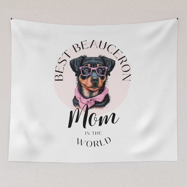 Item preview, Beauceron Dog with Pink Glasses and Pink Bandana - Best Beauceron Mom in the World designed and sold by IsaBoutiqueD.