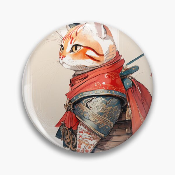 Item preview, Proud cat in samurai armor designed and sold by Oonyme.