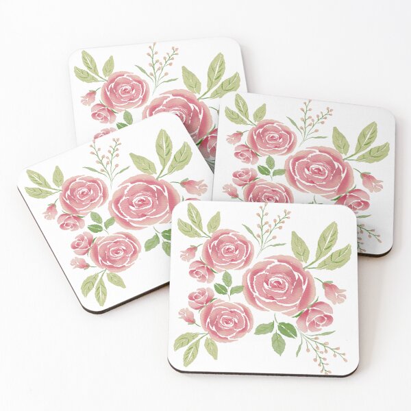 Item preview, Pink roses watercolor painting designed and sold by Anggiena.