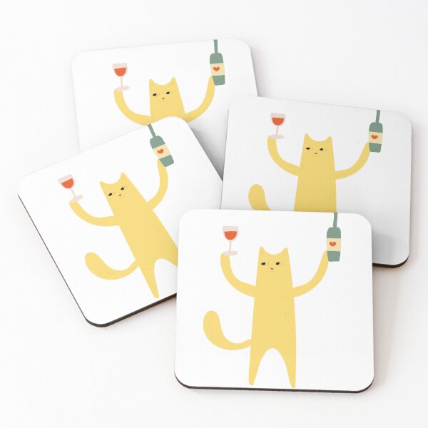 Item preview, Cat with glass and bottle of wine designed and sold by Lizvole.