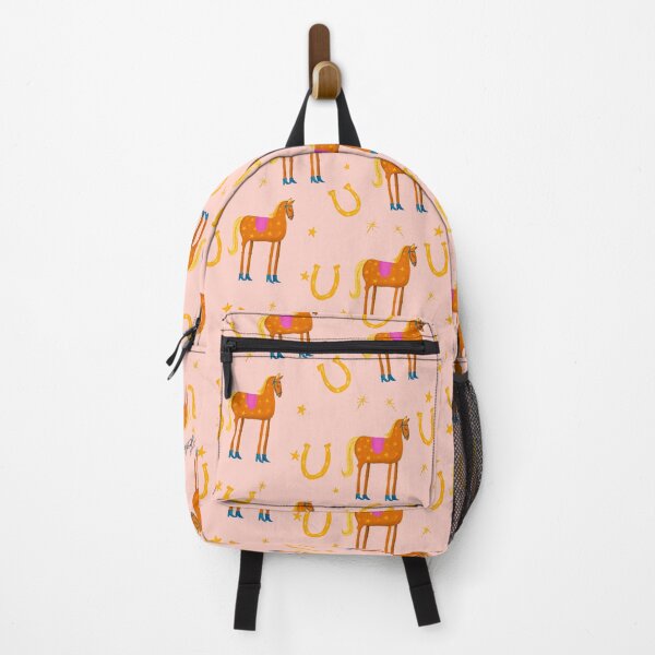 Artikelvorschau, Funny horse golden pattern- pink background- with stars and blue boots entworfen und verkauft von Studio Lydia  Lovely.