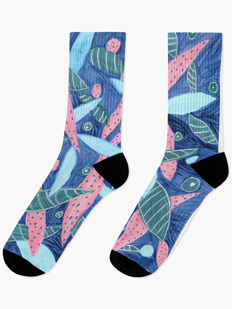 Thumbnail 1 of 5, Socks, Springtime Botanical designed and sold by JudyHuck.