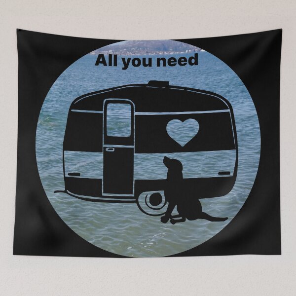 Item preview, ALL YOU NEED HEART DOG CARAVAN LLANFACHRAETH designed and sold by Marni Scofidio Desi9ns.